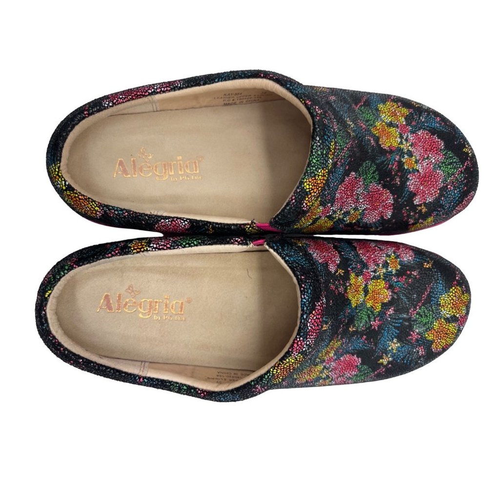 Alegria Floral slip-on Nursing Medical professional shoes women size 39 KAY-884 - Picture 3 of 9